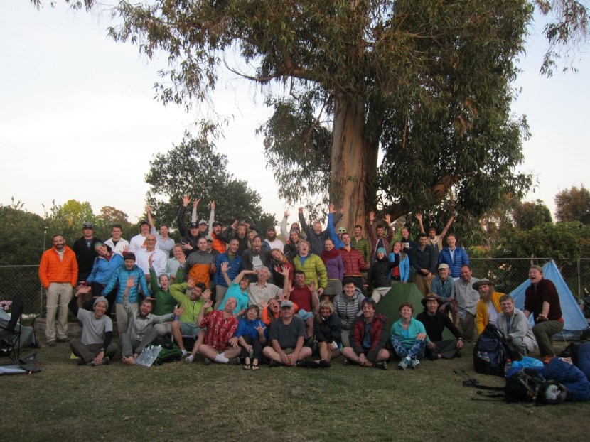 The crowd of fun hikers that the San Diego network hosted just before KO.